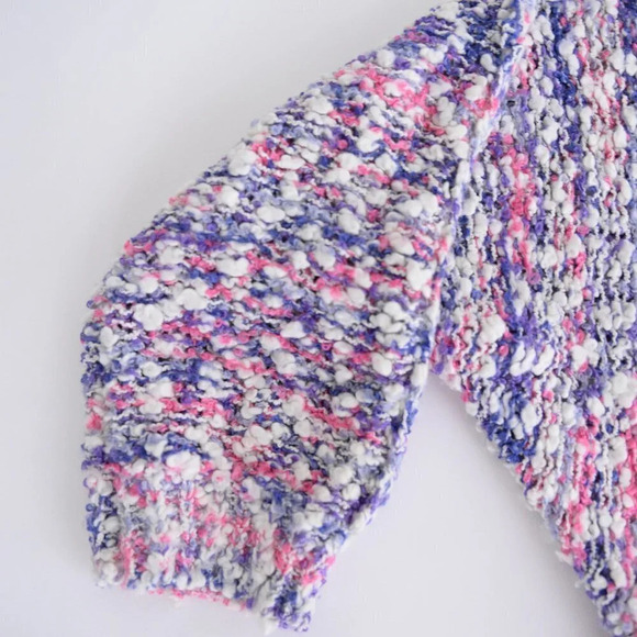 Vintage Gloria Vanderbilt Purple & Pink Knit Scoop Neck Sweater M - Picture 9 of 13